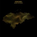 Abstract map of Honduras - vector illustartion of striped gold colored map