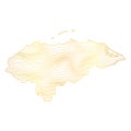 abstract map of Honduras - vector illustration of striped gold colored map