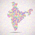 Abstract map of India, colorful dots Royalty Free Stock Photo