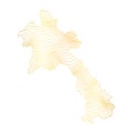 abstract map of Laos - vector illustration of striped gold colored map