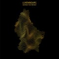 Abstract map of Luxembourg - vector illustartion of striped gold colored map