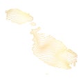 abstract map of Malta - vector illustration of striped gold colored map