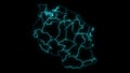 Animated Outline Map of Tanzania with Regions