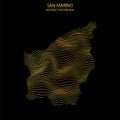 Abstract map of San Marino - vector illustartion of striped gold colored map
