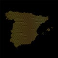 abstract map of Spain - vector illustration of striped gold colored map Royalty Free Stock Photo