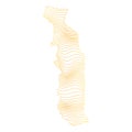 abstract map of Togo - vector illustration of striped gold colored map