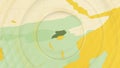 Abstract Map of Uganda and Surrounding Regions with Circular Patterns