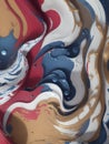 Abstract marble background in blue, red and white colors with gold streaks. Ai generative illustration Royalty Free Stock Photo