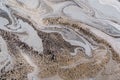 Abstract marble background or texture. Monochrome gray waves and gold particles pattern. Acrylic Fluid Art