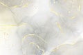 Abstract marble dusty grey blush liquid watercolor background with gold lines. Royal gray beige alcohol ink drawing