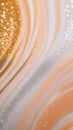 Abstract marble effect background. Intricate patterns of marble surface, swirling designs in white, peach fuzz, silver Royalty Free Stock Photo