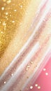 Abstract marble effect background. Intricate surface with glitter in white, peach fuzz, pink and golden colors. Elegance