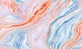 Abstract Marble Fluidity in Coral and Blue Royalty Free Stock Photo