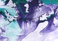 Abstract marble hand painted background in modern art style with fluid free-flowing ink and acrylic painting technique. Royalty Free Stock Photo