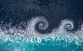 Abstract marble water background with tsunami waves.