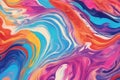 Abstract marbled acrylic paint ink painted waves Royalty Free Stock Photo