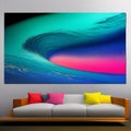 Abstract marbled acrylic paint ink painted waves painting texture colorful background banner - Bold colors, rainbow colo Royalty Free Stock Photo