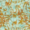 Abstract marbled fluid paint texture vector seamless pattern background. Pastel teal and rusty orange backdrop of