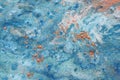 Abstract marbleized effect background. Blue creative colors. Beautiful paint with the addition of gold