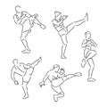 Abstract martial artists fighting sport sketch vector