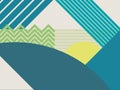 Abstract material design landscape vector background. Mountains and forests polygonal geometric shapes. Royalty Free Stock Photo