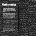 Abstract math background behind matt glass banner