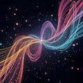 Abstract math neon background. Geometric element, line design, square pattern.