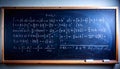 Abstract Mathematical Formula on Chalkboard. Science concept. Generated Image Royalty Free Stock Photo