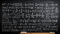 Abstract Mathematical Formula on Chalkboard. Science concept. Generated Image Royalty Free Stock Photo