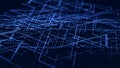 Abstract matrix. Computer code. Dark background of many dots. Big data and cybersecurity. 3d rendering Royalty Free Stock Photo