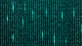 Abstract matrix. Computer code. Dark background of many numbers. Big data and cybersecurity. 3d rendering Royalty Free Stock Photo