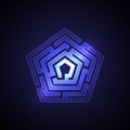 Abstract maze background with glowing light