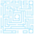 Abstract maze design in pastel blue on white