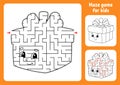 Abstract maze. Game for kids. Puzzle for children. Labyrinth conundrum. Christmas theme. Find the right path. Education worksheet Royalty Free Stock Photo