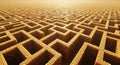 Abstract Maze Labyrinth, Endless Corridors, Complex Challenge, Finding Solution, Pathfinding Royalty Free Stock Photo