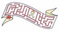 Abstract Maze Labyrinth and Ribbon Banner, vector design Generative AI Royalty Free Stock Photo