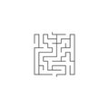 Abstract maze. Labyrinths in shape of square. Modern design of mystery pattern for business, decoration, logo. Vector illustration