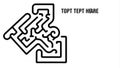 Abstract Maze-like Design with Text on White Background Royalty Free Stock Photo