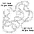 Abstract maze. Many ways from start to finish. Game puzzle for children. Labyrinth conundrum. Vector illustration. With space for