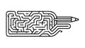 Abstract Maze Puzzle Challenge Vector Icon, Problem Solving and Complexity Symbol, vector design Generative AI Royalty Free Stock Photo