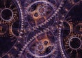 Abstract mechanical background, steampunk fractal Royalty Free Stock Photo
