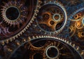 Abstract mechanical background, steampunk fractal Royalty Free Stock Photo