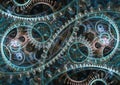 Abstract mechanical background, steampunk fractal Royalty Free Stock Photo