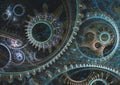 Abstract mechanical background, steampunk fractal Royalty Free Stock Photo