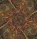 Abstract mechanical background, steampunk fractal Royalty Free Stock Photo