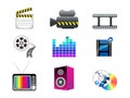 Abstract media icon set Royalty Free Stock Photo