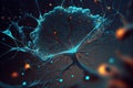 Abstract medical background, Render of group of neurons. AI generated