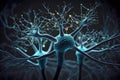 Abstract medical background, Render of group of neurons. AI generated