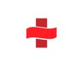 Abstract medical cross logo design template. Creative plus logotype icon sign design modern minimal style illustration.