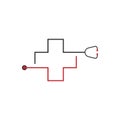 Abstract medical cross logo. stethoscope medical cross hospital logo design
